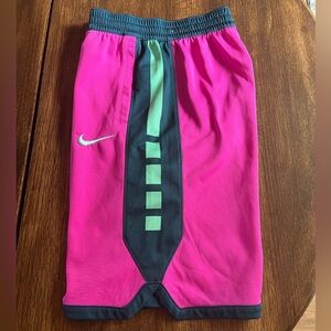 Kids Nike Elite Vibrant Pink and Teal Shorts